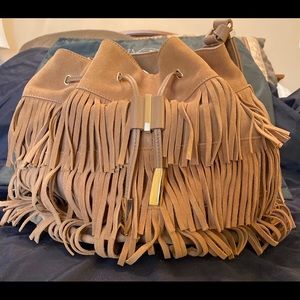 Vince Camuto Joni Tobbaco Brown Suede Leather Bag